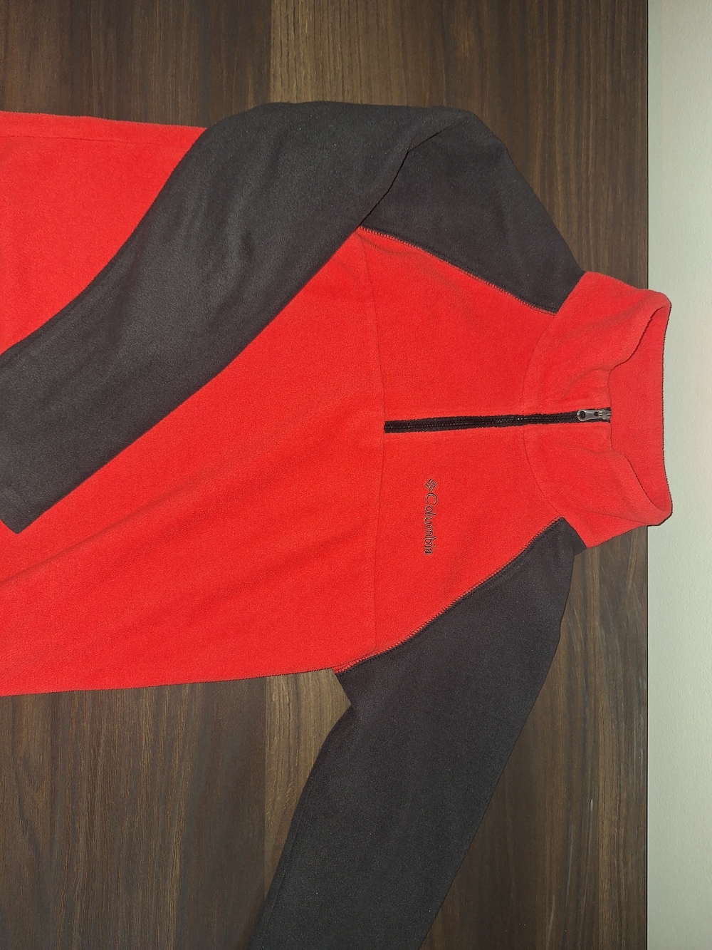 Columbia Red and Black Kids Zip-Up Fleece